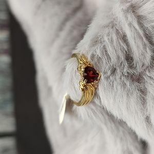 Gold plated garnet ring